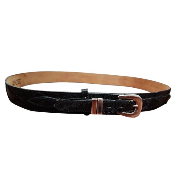 Justin Wéstern Men’s Genuine Leather Belt Black Silver Buckle Textured snake 42 - Picture 5 of 13